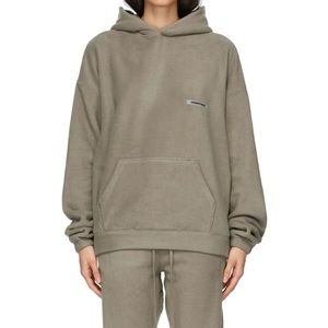 fear of god polar fleece hoodie taupe